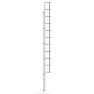 Okomite fiksne zidne ljestve visine 1000 cm