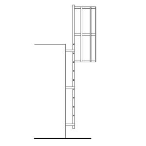 Okomite fiksne zidne ljestve visine 300 cm