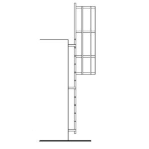 Okomite fiksne zidne ljestve visine 350 cm