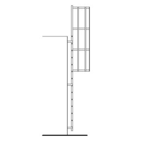 Okomite fiksne zidne ljestve visine 400 cm