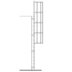 Okomite fiksne zidne ljestve visine 450 cm