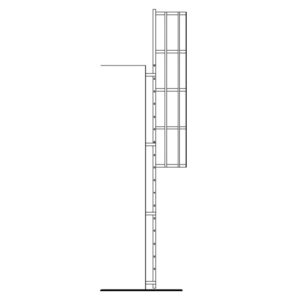 Okomite fiksne zidne ljestve visine 500 cm