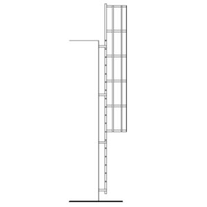 Okomite fiksne zidne ljestve visine 550 cm