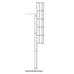 Okomite fiksne zidne ljestve visine 600 cm