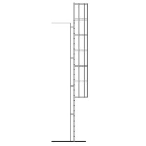 Okomite fiksne zidne ljestve visine 650 cm