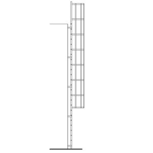 Okomite fiksne zidne ljestve visine 700 cm