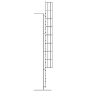 Okomite fiksne zidne ljestve visine 800 cm